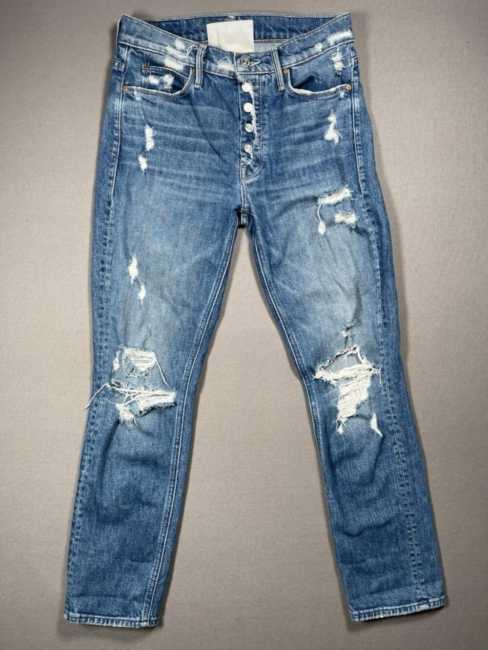 Mother The Mid Rise Fly Cut Dazzler Ankle Walking on Stones Jeans -Women Size 26